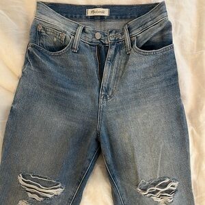 Madewell Distressed Blue Mom Jeans